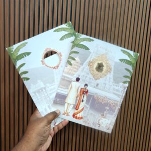 South Indian Temple Couple Wedding Card