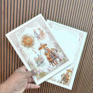 Divine Elephant Procession Wedding Card