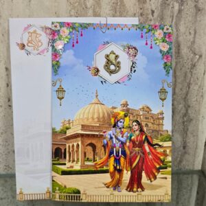 Radha Krishna Palace Walk Wedding Card