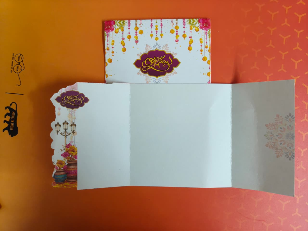 Traditional Half Saree invitation beautifully designed with a rich and graceful royal touch. - Image 2